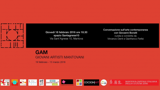 UNA CONVERSAZIONE SULL'ARTE CONTEMPORANEA CON GIOVANNI BONELLI: GIOVEDÌ 18 FEBBRAIO PROTAGONISTI I GIOVANI ARTISTI MANTOVANI